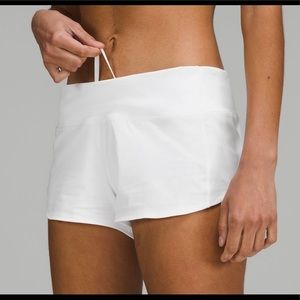 White Lululemon Speed Up Shorts